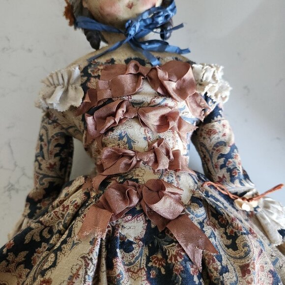 nicol sayre | eBay Nicol Sayre Handcrafted Folk Art Doll w/blue ribbon hat